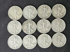 Lot Of 12 Walking Liberty Half Dollars