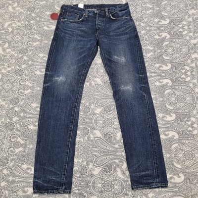 Edwin Regular Tapered Japanese Denim Jeans Distressed Blue W30 L32 Bnwt