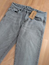 Calvin Klein grey straight slim mid rise jeans. Womens 30W 31L. DN2677
