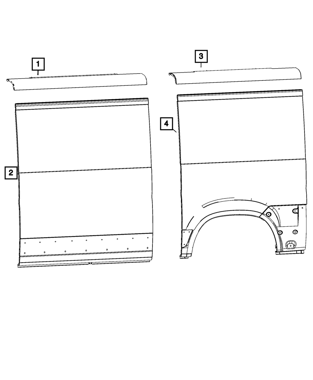 Genuine Mopar Body Side Aperture Outer Panel 68167277AA