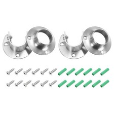 4Pcs Closet Pole Sockets, 1" x 0.6" H Rod End Supports with Screws