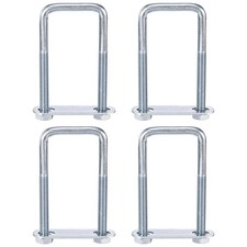 4Pcs Leaf Spring Clamp Set 3-15/16" Length 1.7" Width M8 Square U-Bolt for Lock