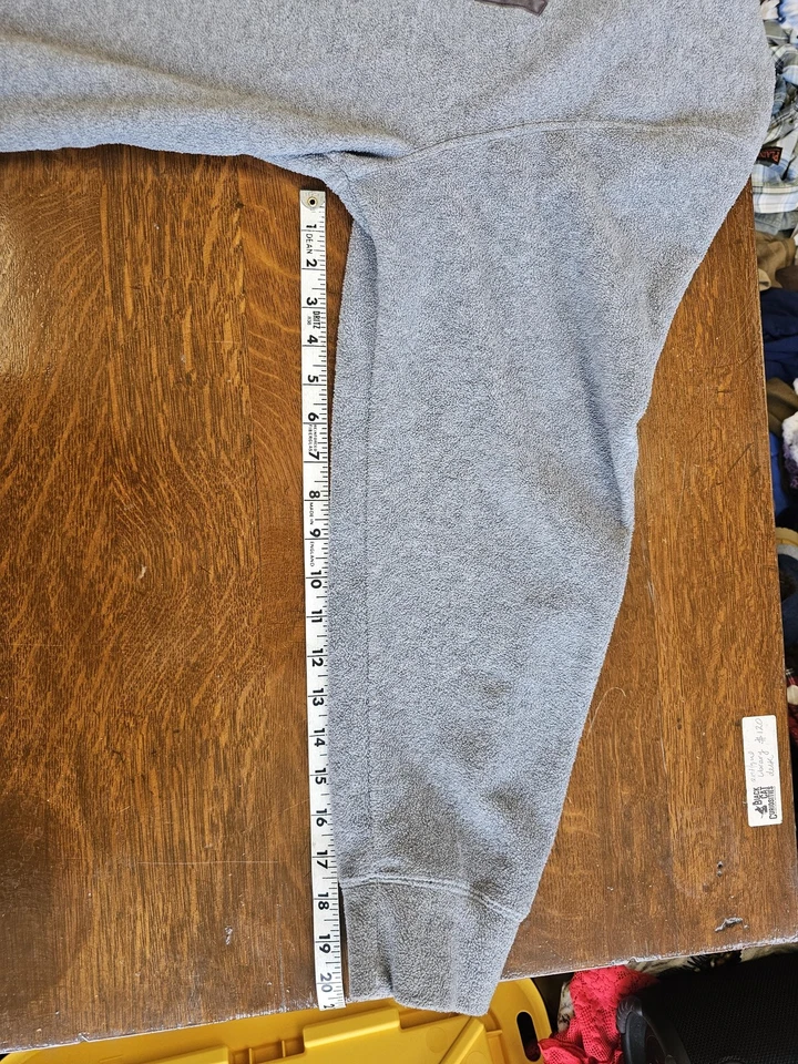 Antigua Sudadera con Capucha Azul Marino Para Hombres XL Gris Cremallera Completa Polar Bordada Deletrear Chaqueta Bolsillo Foto 4 de 4