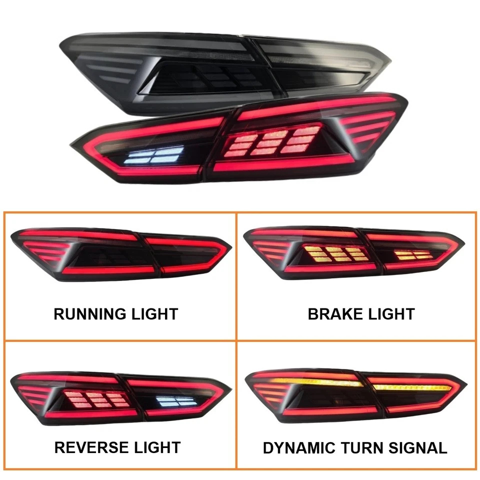 Kit de luces traseras LED ahumadas de actualización para Toyota Camry 2018-2024 sedán LE/SE nuevo Foto 3 de 4