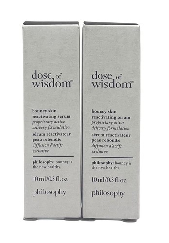 2 Philosophy Dose Of Wisdom Bouncy Skin Reactivating Serum .3oz Ea = .6 oz TOTAL - Picture 2 of 6