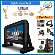 16Ft Inflatable Outdoor Projection Screen with Quiet Fan  Storage Bag