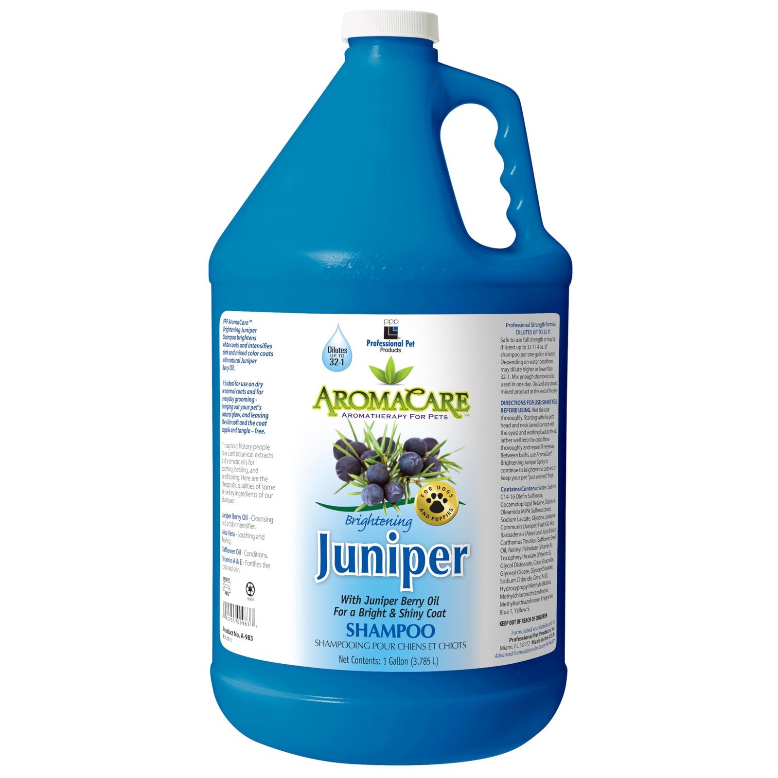 PPP AromaCare Brightening Juniper Dog Shampoo, 1-Gallon,Shampooing & Washing
