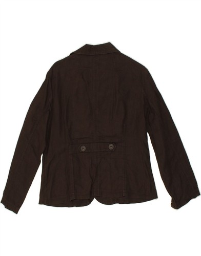 MOSSIMO Womens 2 Button Blazer Jacket UK 16 Large Black Linen BU73 - Picture 2 of 3