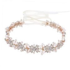 Bridal Headpiece Flower Design Wedding Headband Bridal Hair Rose Gold