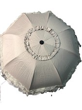 Vintage Lace Parasol Umbrella Set Black White Gold Handle Decorative