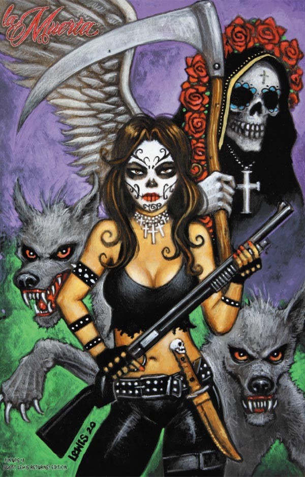 Lady Death  La Muerta Pin Ups #1  Scott Lewis Return Ltd. Ed. 45 Comic Book