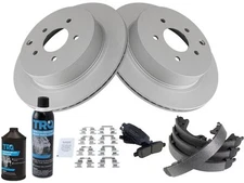 TRQ 44VR95X Rear Brake Pad Rotor Shoe Drum Kit Fits 2014-2017 Infiniti Q50