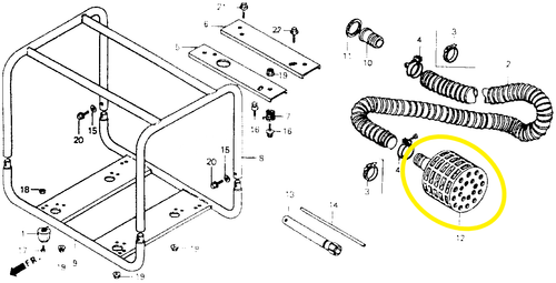 Genuine Honda Power Equipment Water Pump Strainer 1.5" WH15X 78325-YB7-020 - Picture 2 of 3