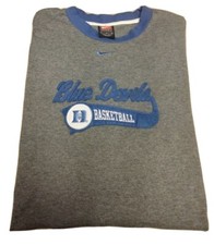 VTG Nike Duke Blue Devils Long Sleeve Shirt Large Blue embroidered Center Swoosh