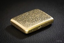 Zigarettenetui Metall Bronce Antik Optik | Zigaretten Box | für ca 20 Zigarette