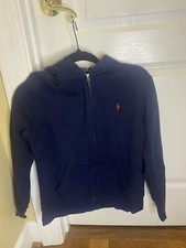 Polo Ralph Lauren Boys Large 14-16 Navy Blue Zip Up Jacket