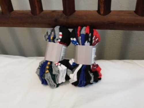 New 20 Pairs Boys Low Cut Socks Shoe Sz 7-3 Striped Red Black Gray White + NIP - Picture 7 of 8
