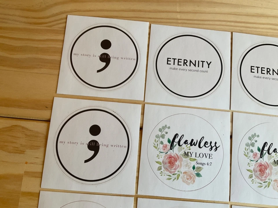 9 Stickers with 3 Designs Flawless My Love Eternity My Story - Image 2 of 4