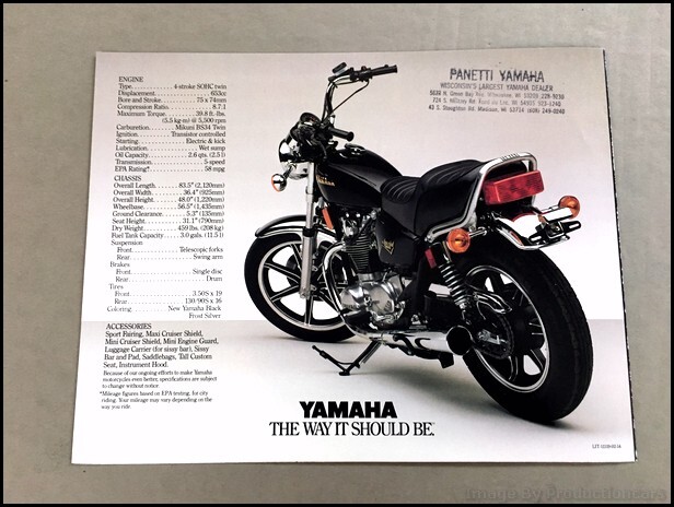 1981 Yamaha XS650 Special Motorcycle Bike Vintage Sales Brochure