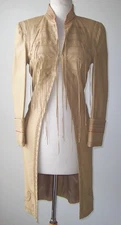 ALEXANDER MCQUEEN The Man Who Knew Too Much Tan Leather Fringe Coat 4  A/W 2005