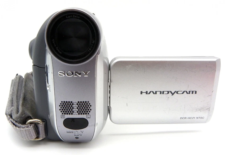 Sony Silver DCR-HC21 Handycam Video Camcorder Charger Battery LCD Screen Broken - Image 2 of 4