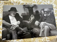 Stan Lee Frank Miller Signed Black and White Photo