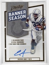 2017 Prestige Banner Season Ink #30 Edgerrin James sp autograph #’d 18/25