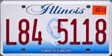 Illinois License Plate Abe Lincoln (RANDOM PLATE# SEE DESC)