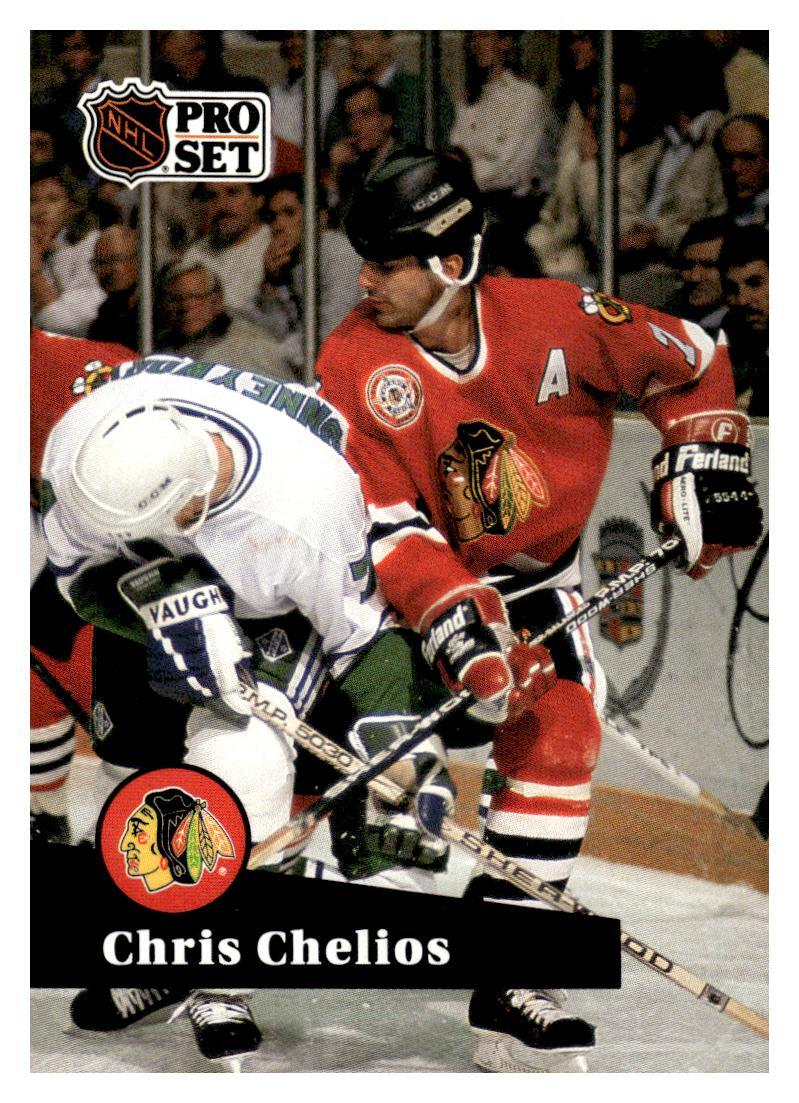 1991-92 Pro Set French #48 Chris Chelios BLACKHAWKS