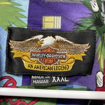 Harley Davidson x Tori Richard Vintage Men's Hawaiian Shirt XXXL