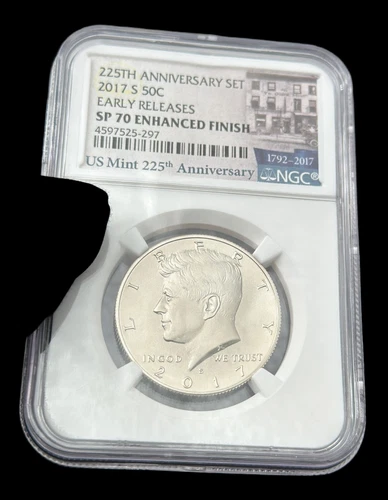 American Kennedy coin 50C 2017-S Graded Enhanced Finish Half Dollar NGC SP70