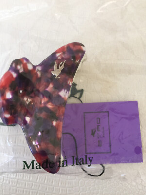 ETRO Milano Made in ITALY Acrylic Lrg Claw HAIR CLIP Gold 