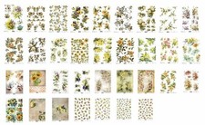 Rice Paper for Decoupage Scrapbook Craft A4 sheet Yellow floral