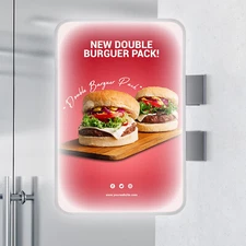 LED Rectangle Double-sided Advertising Light Box Illuminated Projecting Sign