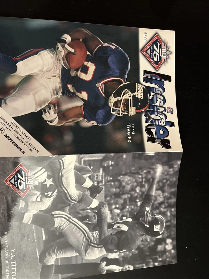 1999 New York Giants V Indianapolis Colts Program Marvin Harrison P Manning 2 TD - Image 3 of 4