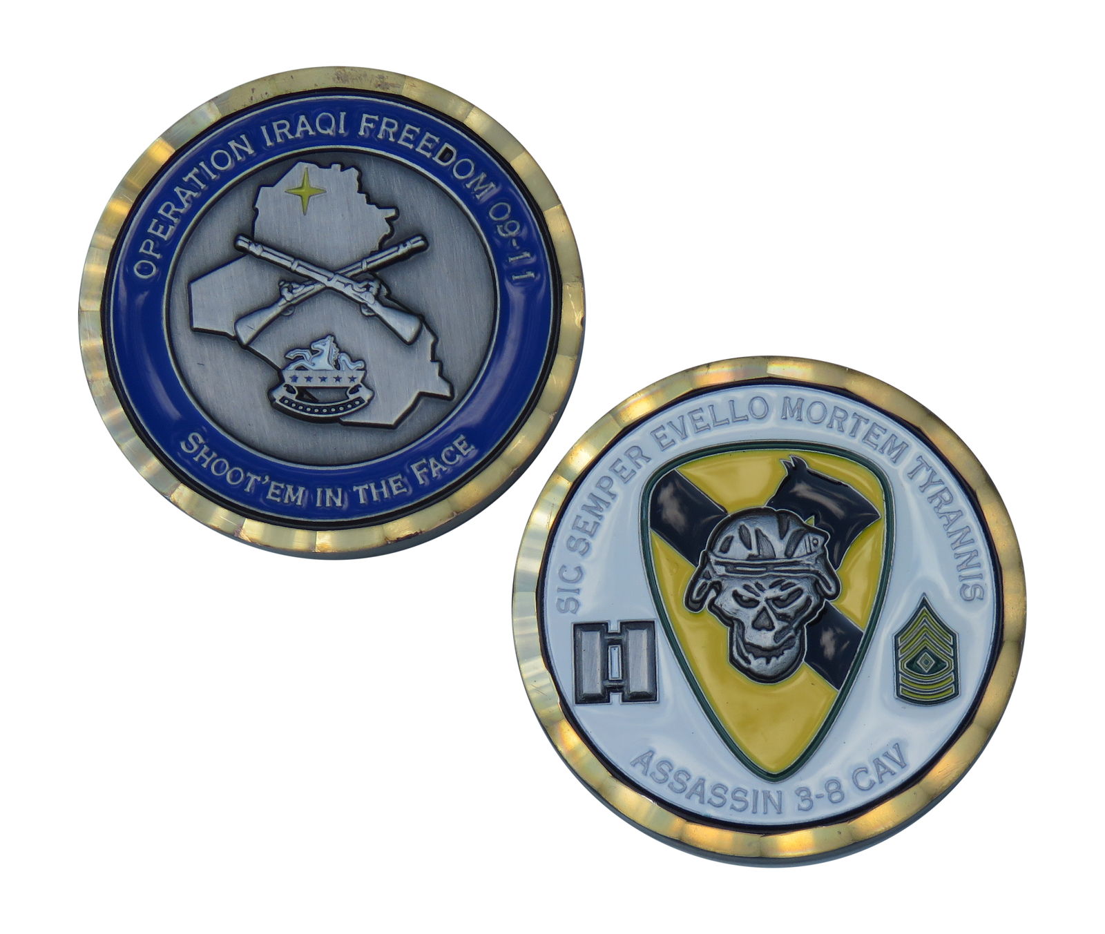 US Army Operation Iraqi Freedom 09-11, Assasin 3-8 CAV Challenge Coin