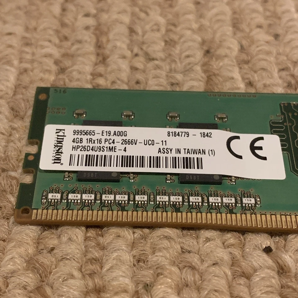 Kingston 4GB DDR4 2666MHz Desktop RAM 1Rx16 PC4-2666V-UC0-11 Good condition - Image 2 of 4