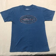 Dogfish Head T-Shirt American Flag Themed Logo Mens Size Medium Blue Made in USA