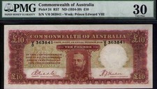 Perfect GIFT/INVESTMENT Australia £10 KGV PMG Certified VF30 R57 Pick# 24
