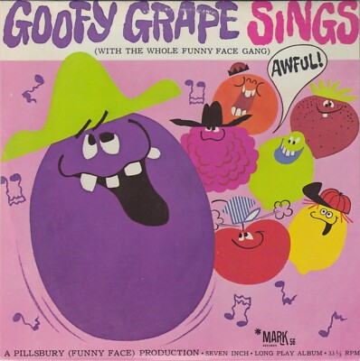 Goofy Grape Sings 1966 picture sleeve Funny Face Gang Pillsbury 7 EP 33 record