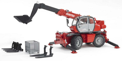 BRUDER, MANITOU MRT 2150 Telescopic with Ech:1/16 Accessories, 1/16 Scale...