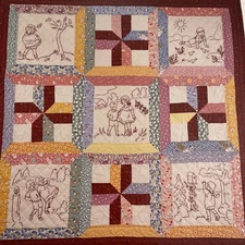 Storybook Stitches Red Work Embroidery patterns Child's Play sunbonnet sue girls