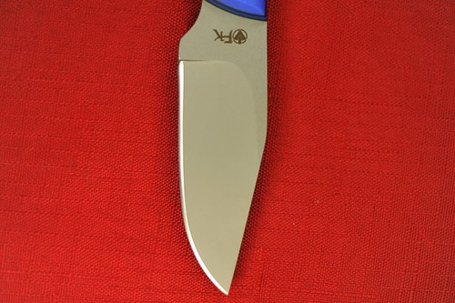 Dylan Fletcher TS4 Neck Knife .16" Saber Ground Blasted Blade, Blue G10 Handle - Picture 13 of 15