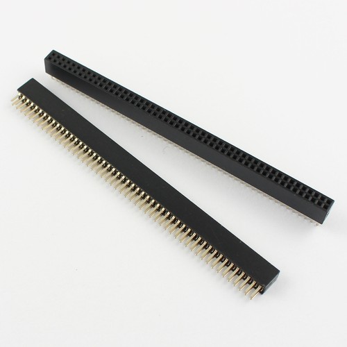 5 Pieces 1.27mm 50-Pin Male Single Row Straight Round Pin Header Strips - Gold Plated
