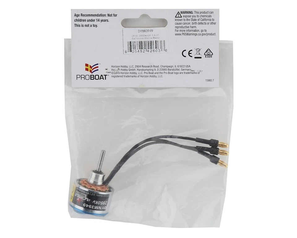 Motor DYNAMITE DYNM3949 8P BL 28,5x31 Marine Outrunner (2950Kv) HH Foto 2 de 2