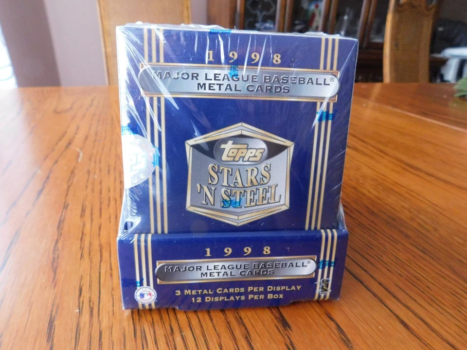 RARE 1998 Topps STARS 'N STEEL MLB Baseball Metal Cards Factory Sealed Hobby Box - Image 4 of 4