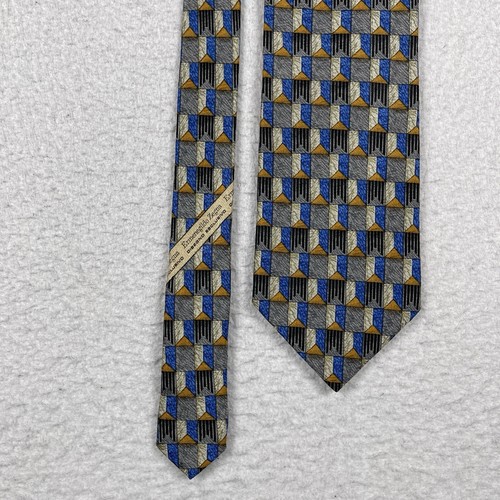 Ermenegildo Zegna Necktie Mens Geometric Silk Workwear Casual Office Business - Picture 3 of 10