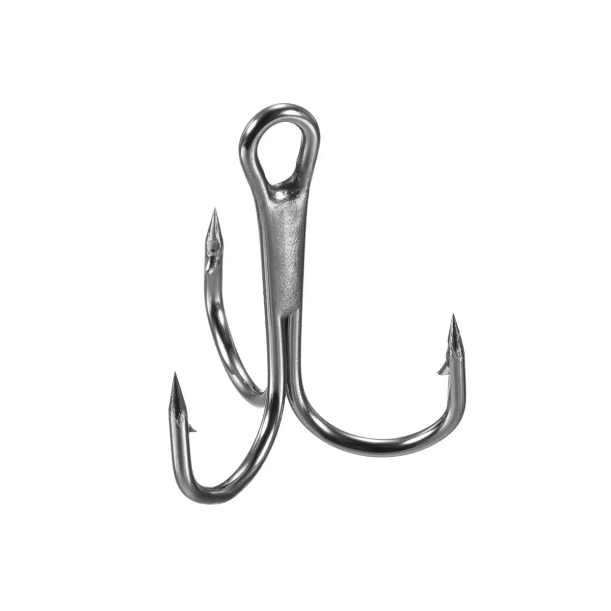 20Pcs 6# 0.75 Treble Fish Hooks Carbon Steel Sharp Bend Hook w Barbs Black