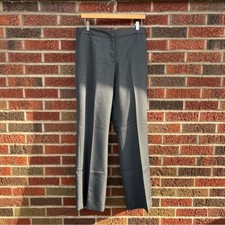 Gray Straight Leg Mid Rise Trousers Dress Pants