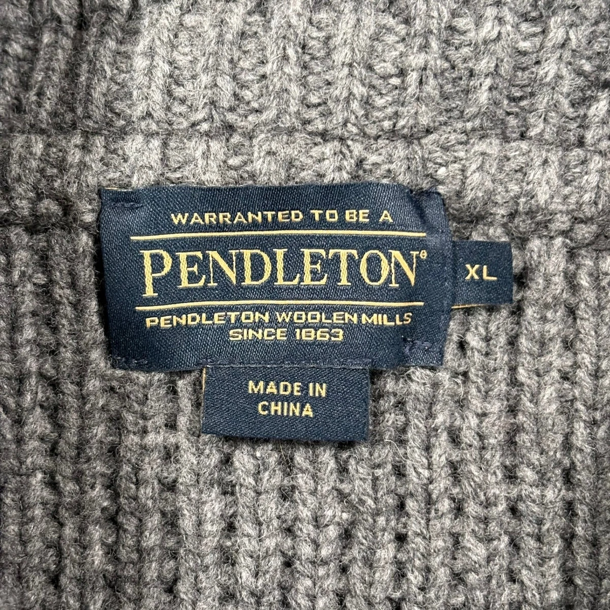 Cárdigan Pendleton Westerley Big Lebowski para Hombres XL Gris Lana de Cordero Suéter Nuevo sin Etiquetas